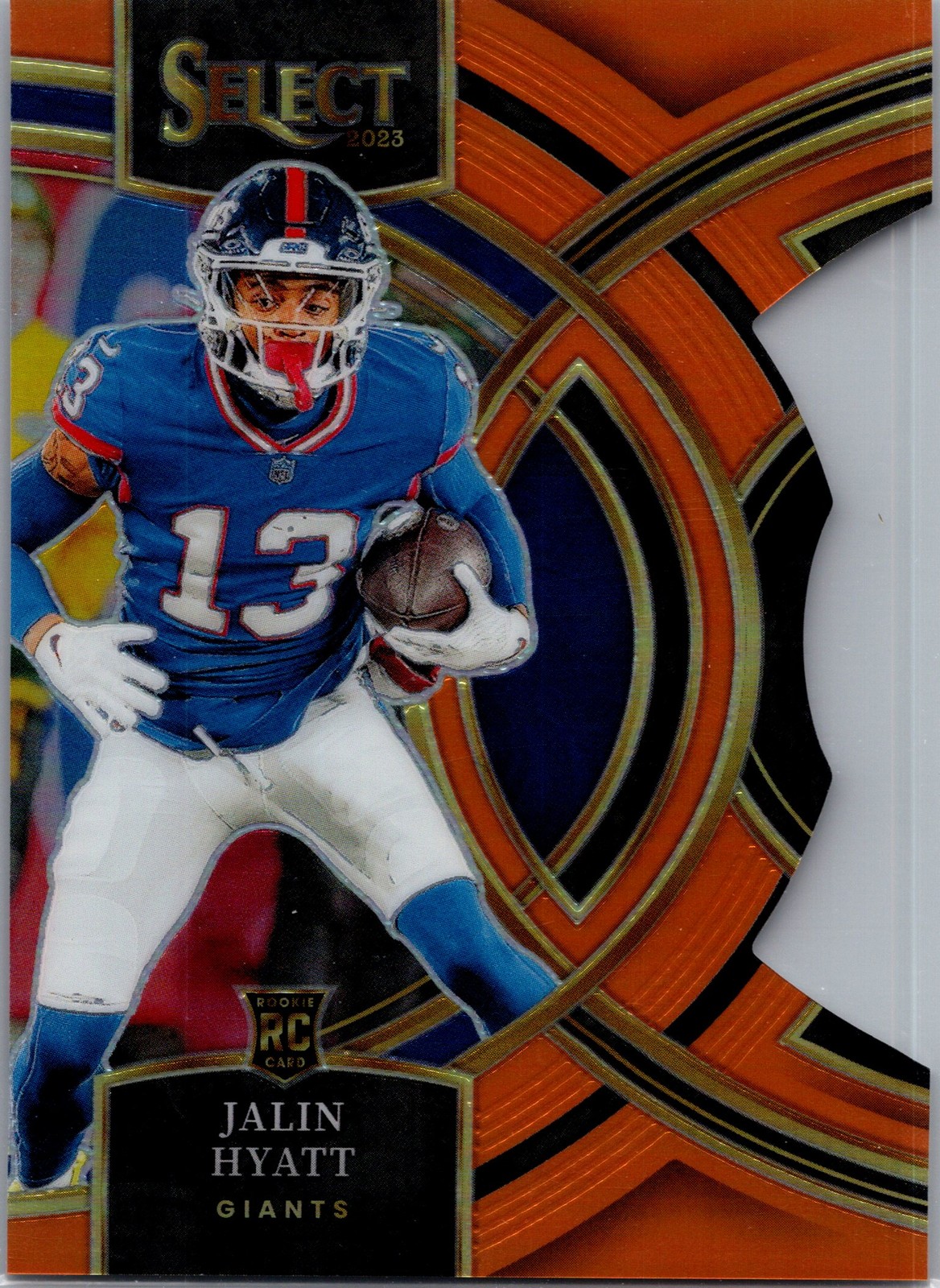 2023 Panini Select #173 Jalin Hyatt Orange Prizms Die Cuts #/399
