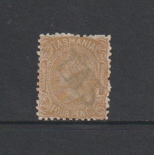 TASMANIA 1880 4D YELLOW FINE MINT HINGED