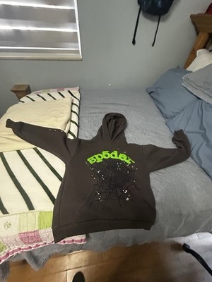 Sp5der Medium Wait Web Hoodie Slate Gray size small