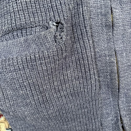 Vintage 70s USPS Knit Zip Up Cardigan Navy Size Medium - Picture 2 of 9