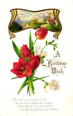 A Birthday Wish  What Shall I Wish You Dear Postcard Antique Unposted L7