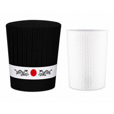 Black Hibachi Chef Hat Set Dragon Japanese Headband  Hat Support Insert Uniform