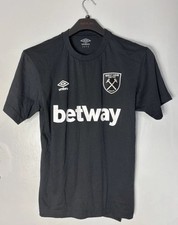 West Ham United Umbro Black Training Shirt Betway Mens Medium