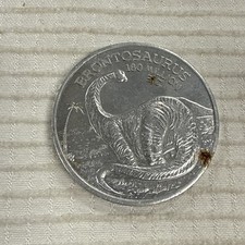 Vintage 1988 Age of the Dinosaur Brontosaurus Mesozoic Era Coin Post Cereal