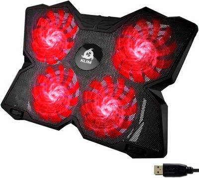 KLIM Wind Laptop Kühler - NEU 2024 - Laptopkühler (17,3 & 18 & 19 Zoll) 4 Lüfter
