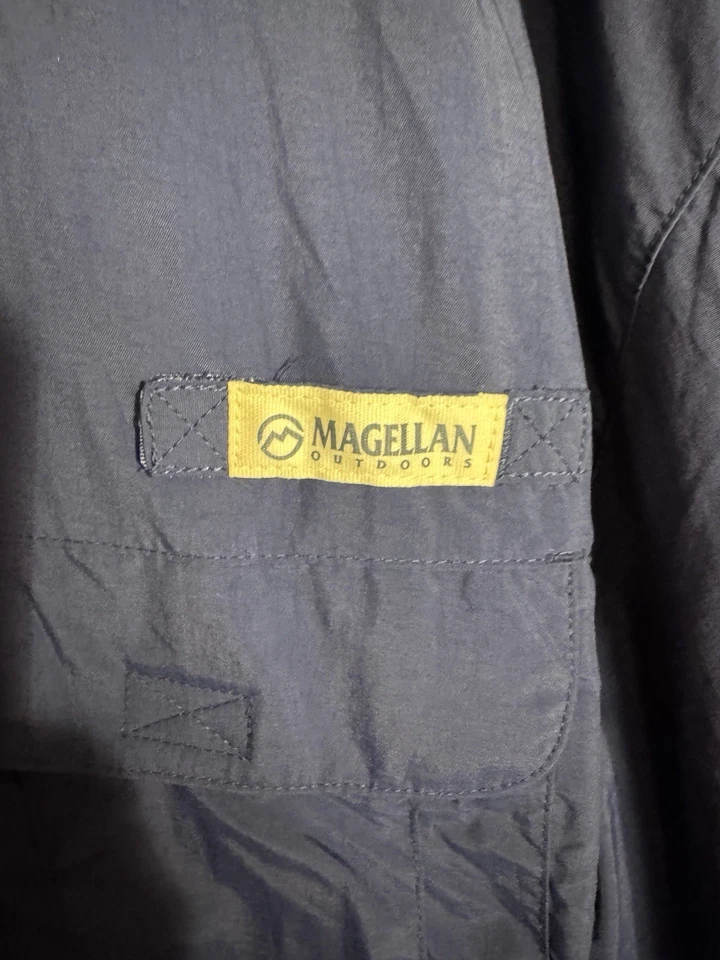 Magellan Outdoors Men’s 2XL Navy Blue Fish Gear Button Down Shirt Relaxed Fit - Image 4 of 4