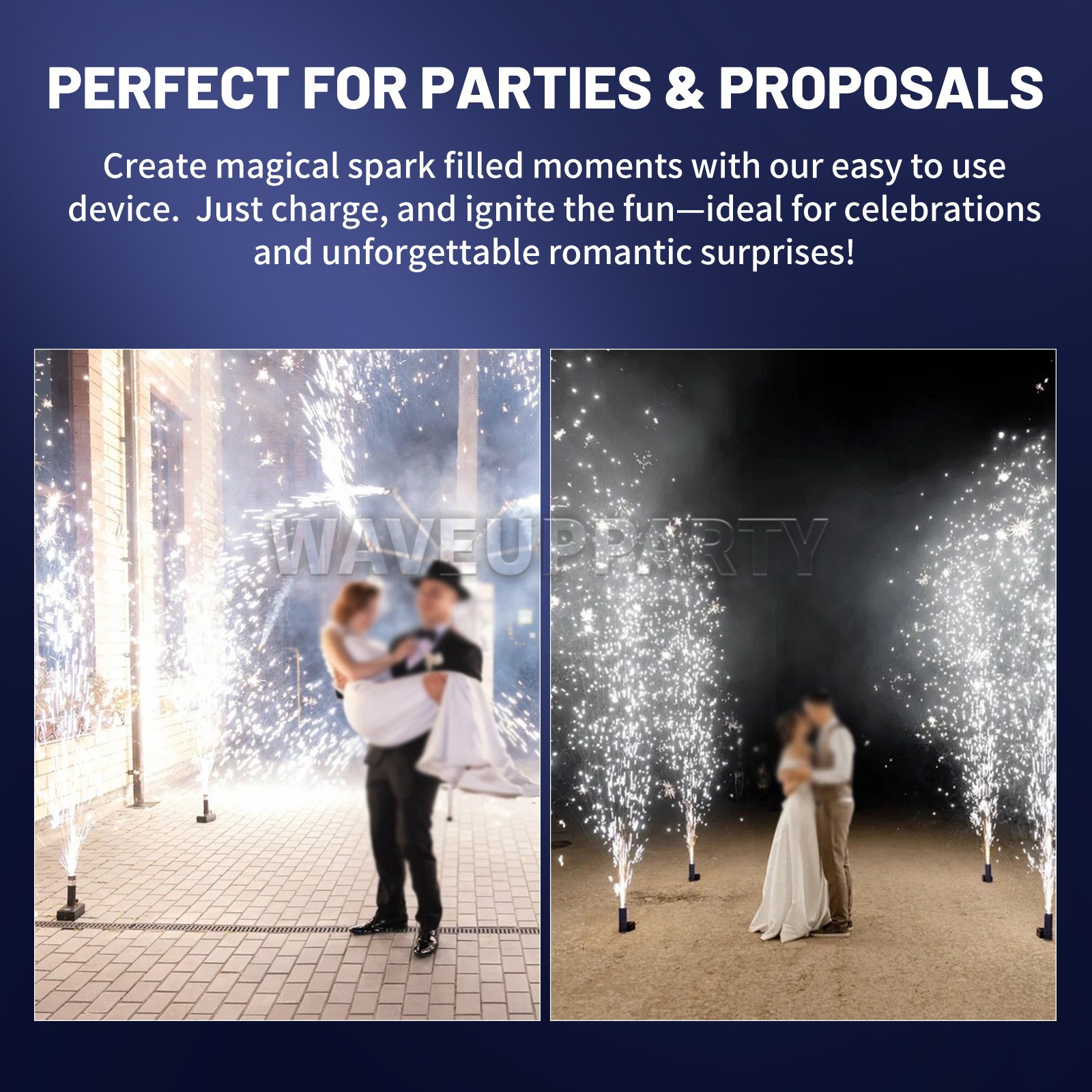 PAIDUN 8PCS Fountain Sparkler Cold Spark Machine Firework Effect Case Kit Remote