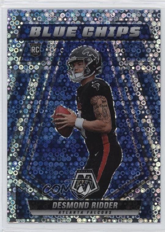 2022 Mosaic Blue Chips No Huddle Silver Prizm Desmond Ridder Rookie RC 17y3