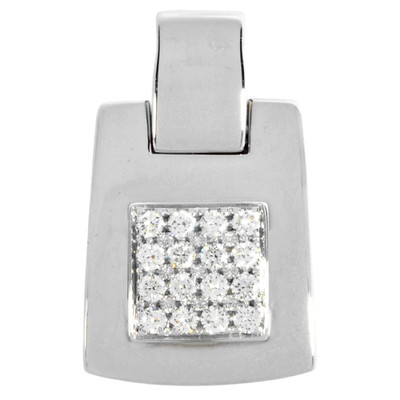 Chaumet Diamond Pave 18k Weißgold Anhänger Top Halskette Charm mit Zertifikat