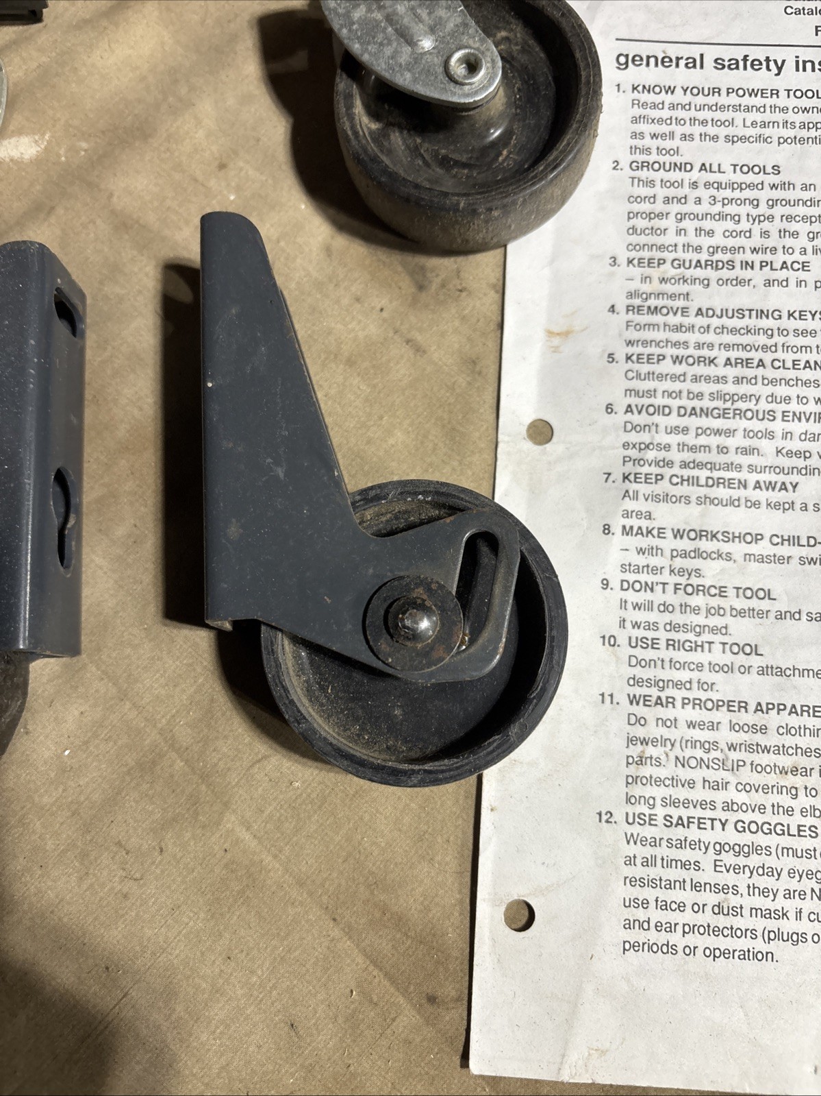 CRAFTSMAN Table Saw Radial Jointer Wheels  Casters Tapered Stand Mobile Ex Cond