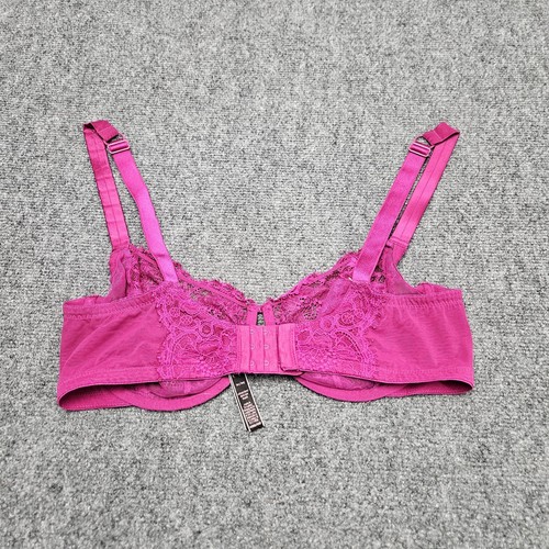 Victoria's Secret Bra 40DD Pink Very Sexy Lace Wicked Unlined Underwire Plunge - Picture 4 of 7