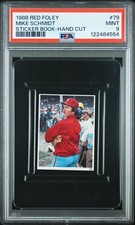PSA 9 MINT 1988 RED FOLEY MIKE SCHMIDT #79 PHILLIES STICKER BOOK 84554 B164