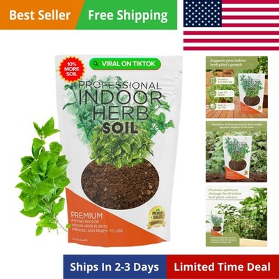 Professional Indoor Herb Soil Mix Large 2.2 Quarts Ready to Use,  Potting Soi...