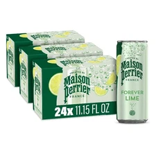 Maison Perrier Forever Lime Sparkling Water, Recyclable,11.15 fl oz,24 Pack Cans