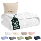 Soft 4 Layer Muslin Cotton Blankets Queen Size for QUEEN / FULL(92"x 92") White