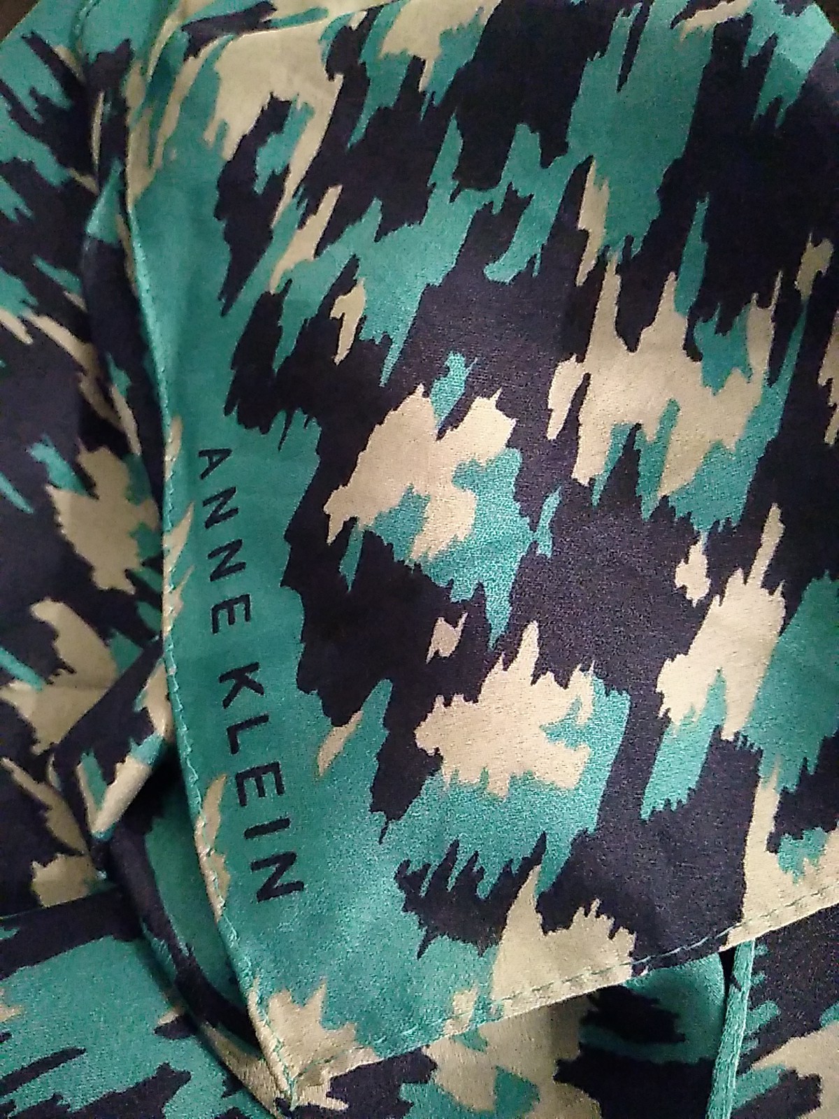 Anne Klein Scarf Rectangular Abstract Print Blue … - image 8