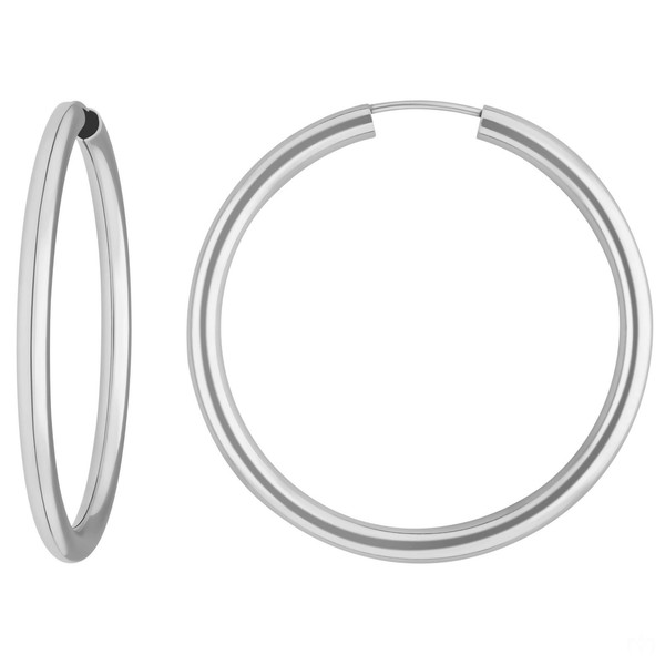 Paar Ohrringe Creolen Rund Schlicht Ohrschmuck Aus 925 Silber 39X3Mm-image