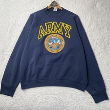 Vintage 90s US Army Crest Crewneck Sweatshirt Fruit of the Loom Made in USA XL