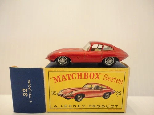 1962 Lesney Matchbox No.32 'E-TYPE JAGUAR' w/D-Box---see photos & more models