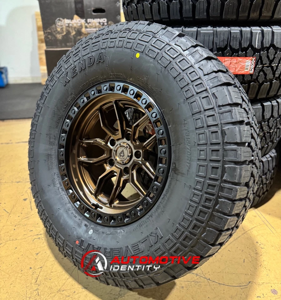 4) 17x9 Arena A109 Hustle rodas de bronze 35" pneus AT 5x5 Jeep Gladiator JT - Imagem 2 de 4