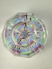 Whitefriars Paperweight Glass Millefiori Faceted Honeycomb Green Blue