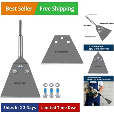 SDS Plus Floor Scraper Kit, 5 Inch x 11 Inch Tile Removal Tool SDS Plus Chise...