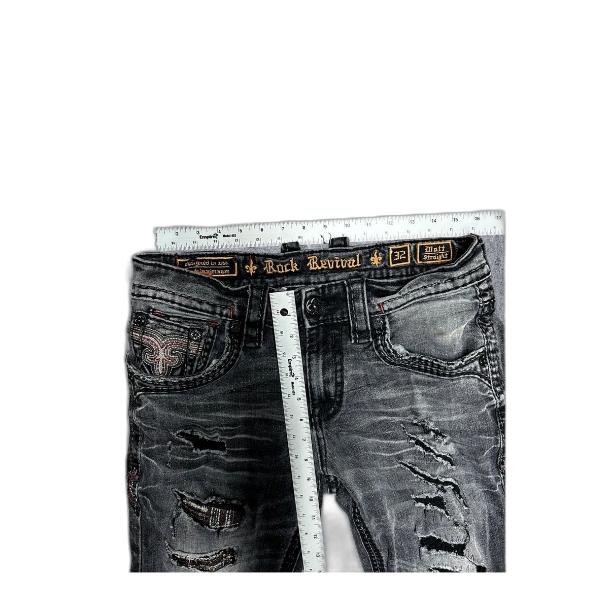 Rock Revival Collectors Edition Black Denim Ripped Jeans 0078/1000 Matt Straight View 4