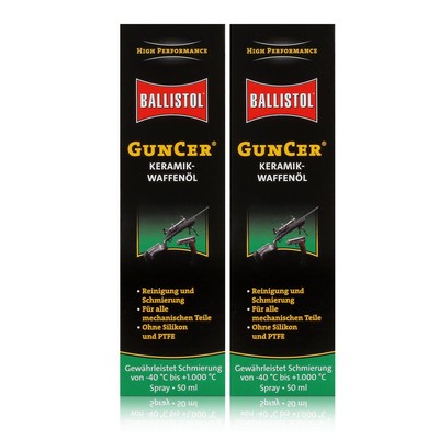 Ballistol GunCer Keramik-Waffenöl Spray 50ml - Ohne Silikon & PTFE (2er Pack)