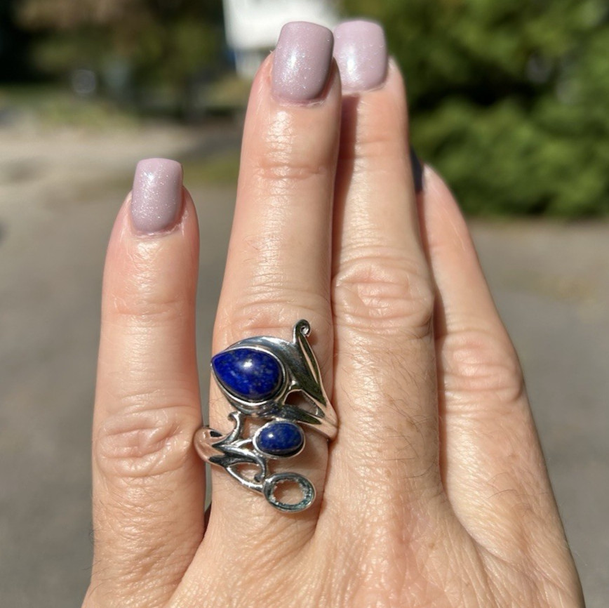 Sterling Silver Lapis Ring “Missing a Stone” - image 1