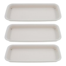 Beige Rectangular Plant Pot Tray Durable Reusable Plastic for Indoor Home Use