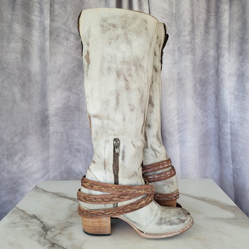 FreeBird by Steven CANON Distressed Belted Knee High Boots Women's Size 8 Tan - Picture 11 of 20