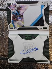 2021 Panini Playbook - Rookie Jersey Autograph Chuba Hubbard #237 Green /25 RC