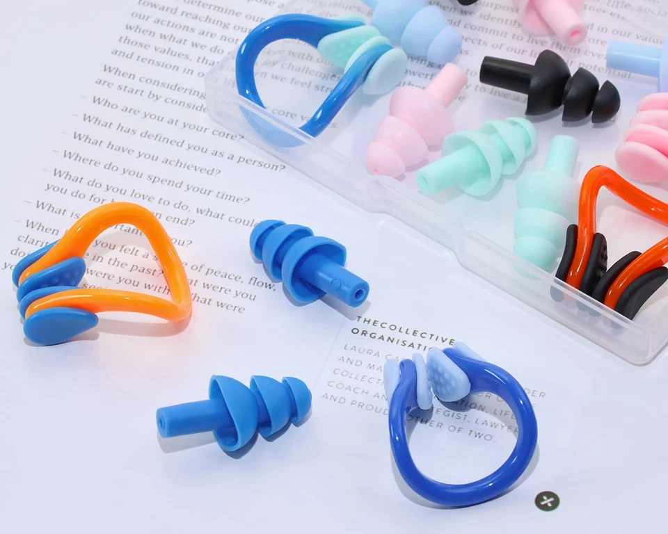 Комплект из 5 водонепроницаемых силиконовых берушей для плавательного носа с берушами для мужчин женщин взрослых и - Изображение 3 из 4