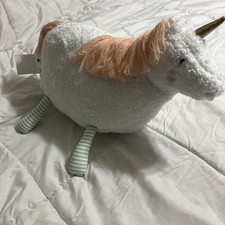 Pillowfort Kids White Chubby Unicorn Figural Pillow 20" x 13" NWT