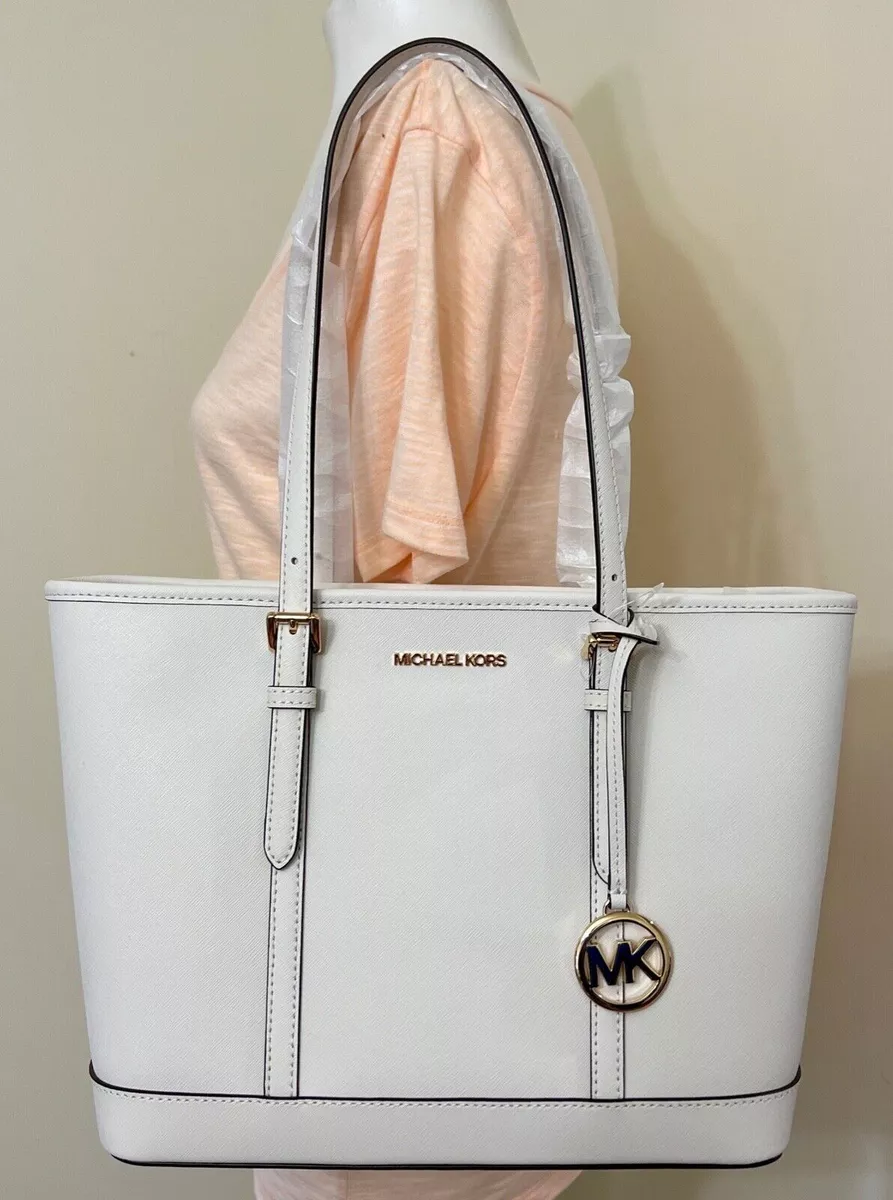 Michael Kors Jet Set Leather Small Travel Tote Sunflower White : Clothing,  Shoes & Jewelry 