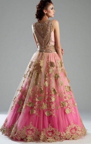 Panache Haute Pink Beaded Gown S Prom Ethereal Fairy Whimsy Embellished $1095 - Picture 5 of 11