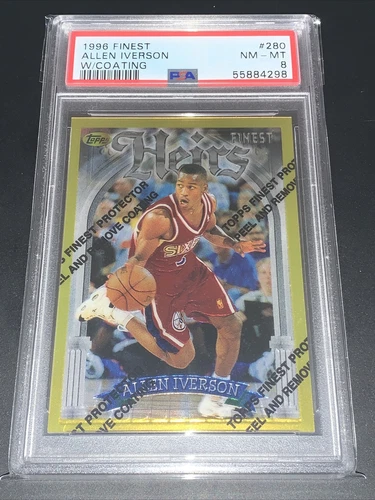 ALLEN IVERSON 1996 97 TOPPS FINEST HEIRS RC ROOKIE #280 PSA 8 PHILADELPHIA 76ERS
