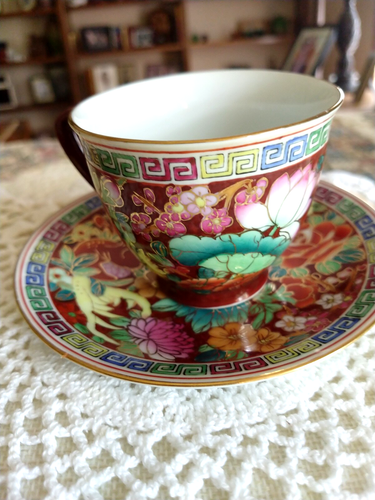 Vintage Made in China Floral Teetasse und Untertasse, schön - Bild 5 von 5