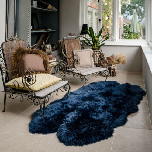 Large Genuine Quad Sheepskin Rug - Extra Thick & Soft Wool - Colourful 4 Skin - Picture 22 of 36