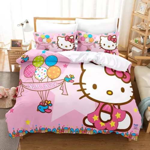 Hello@Kitty Set Biancheria da Letto Bambini Donna Ragazze Camera #Copripiumino Federa Set UK - Foto 43 di 47
