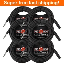 6 PACK PIG HOG phx14-25 SOLUTIONS - 25FT HEADPHONE EXTENSION CABLE, 1/4" - NEW
