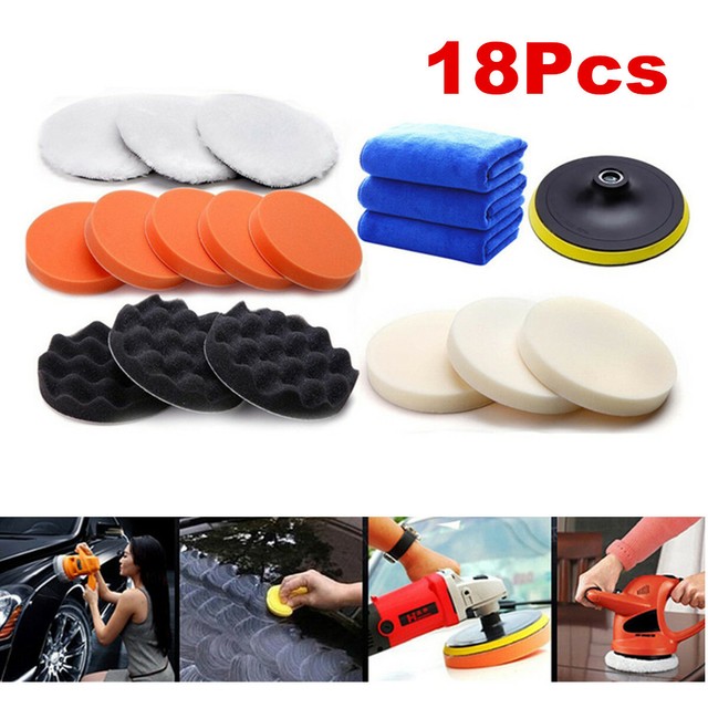 18Pcs/Set Car Polishing Pad Sponge Buffing Waxing For Boat Car Polish