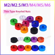M2/2.5/3/4/5/6 Thin Type Knurled Nuts Thumb Hand Grip Knobs Nut Aluminum Alloy