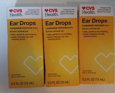 Lot of 3 CVS Health Ear Drops Earwax Removal 0.5 oz EXP 11/2021 | eBay