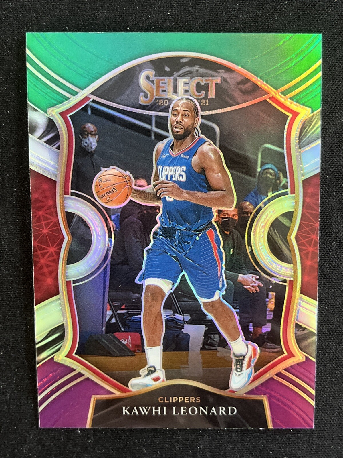 2020-21 Panini Select Kawhi Leonard Green White Purple Prizm #37 Clippers