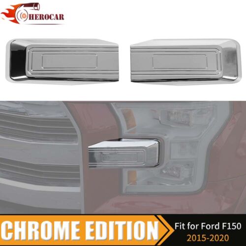 Cubierta decorativa de la rejilla del faro del parachoques delantero del coche para Ford F-150 2015-20 cromada - Imagen 2 de 8