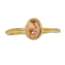 18k Gold Vermeil - Natural Pink Tourmaline 925 Silver Ring Jewelry s.8 CR72801