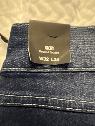 TRUE RELIGION MENS RICKY Flap STRAIGHT BLUE JEANS Medium Flake 32/34 NWT - Picture 9 of 17