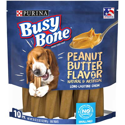 Purina Busy Bone Dog Treats, Peanut Butter Flavor Long-Lasting Chews 35 Oz Pouch
