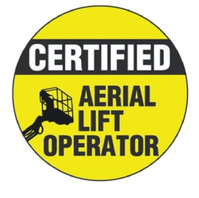 Certified Aerial Lift Operator Hard Hat Sticker Decal